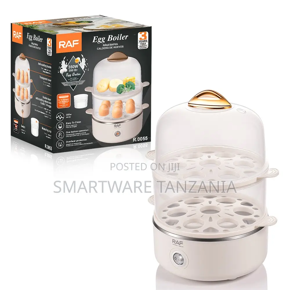 Raf R.0055 14-Egg Boiler 350w Two Tier Auto Protection White