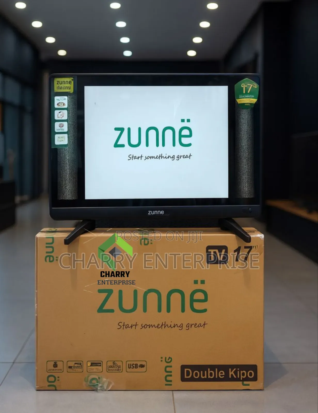 Zunne Tv 17 Inch Double Glass Vioo Viwili Usb Port Hdmi Port