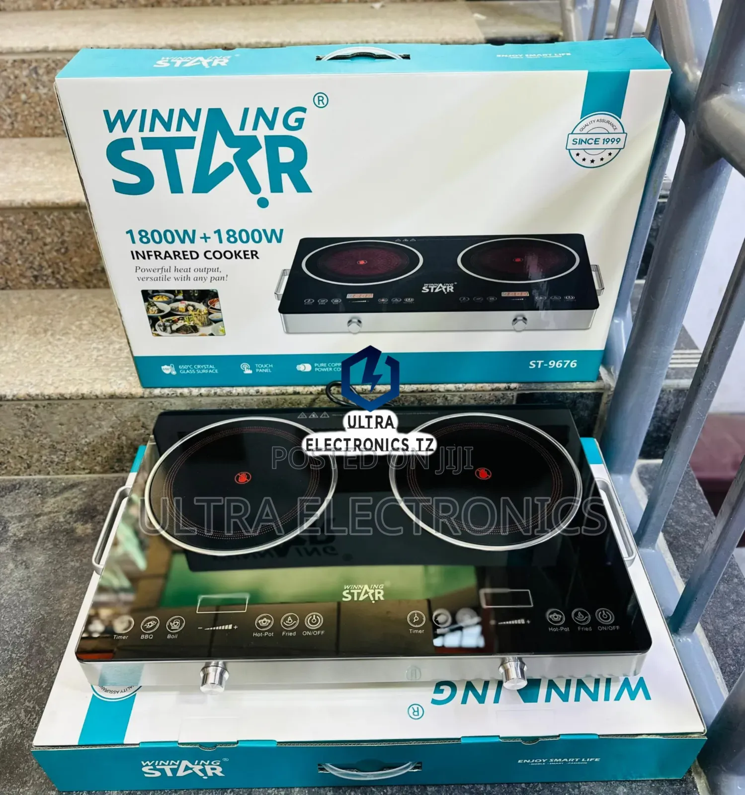 Winning Star Infrared Cooker Powerful Heat Output 2plates 1800 + 1800w