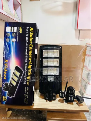 Smart Al Security Camera 3 Screen + Solar Light 450w