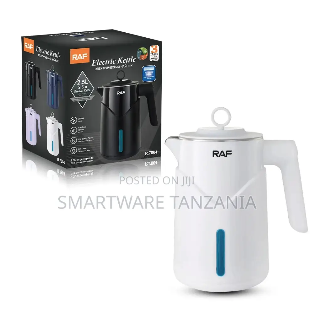 Raf R.7804 White Electric Kettle 2.5l 2000w Bpa-free Led 360 Base