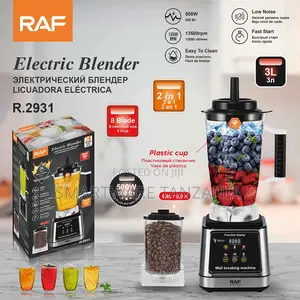 Raf R.2931 Electric Blender 500w 13500rpm 8 Blade 3l 2 in 1 Smoothie