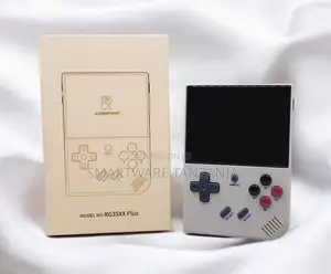 Anbernic Rg35xx Plus Gaming Console White Pink Buttons Portable