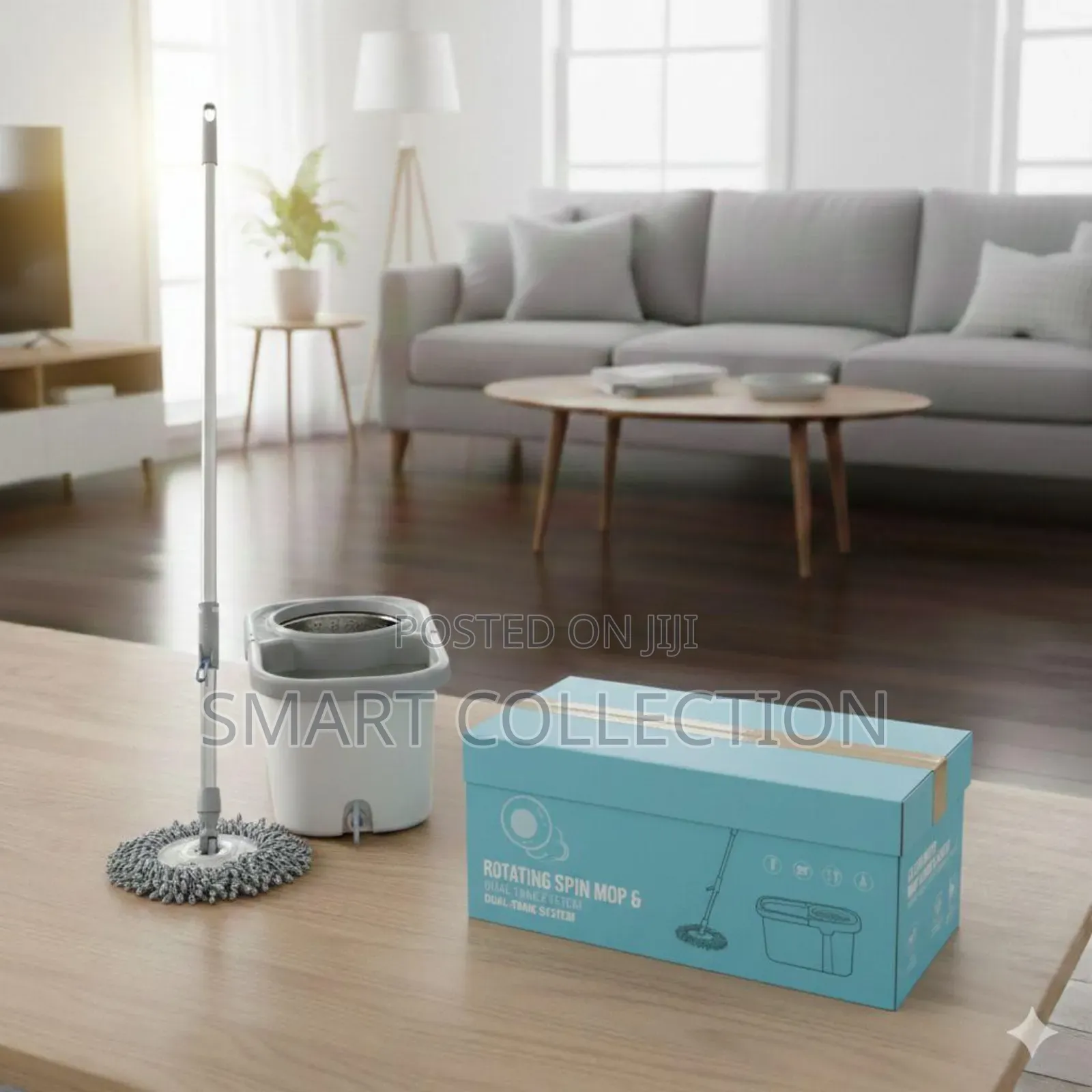Rotary Mop and Bucket W/ Stainless Steel Rotater