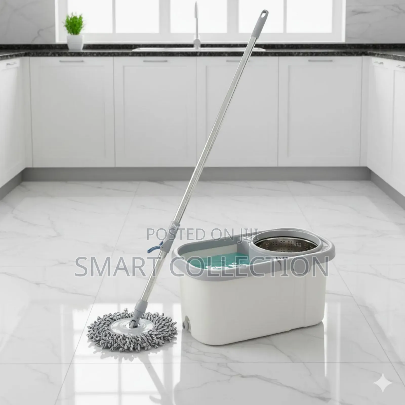 Rotary Mop and Bucket W/ Stainless Steel Rotater