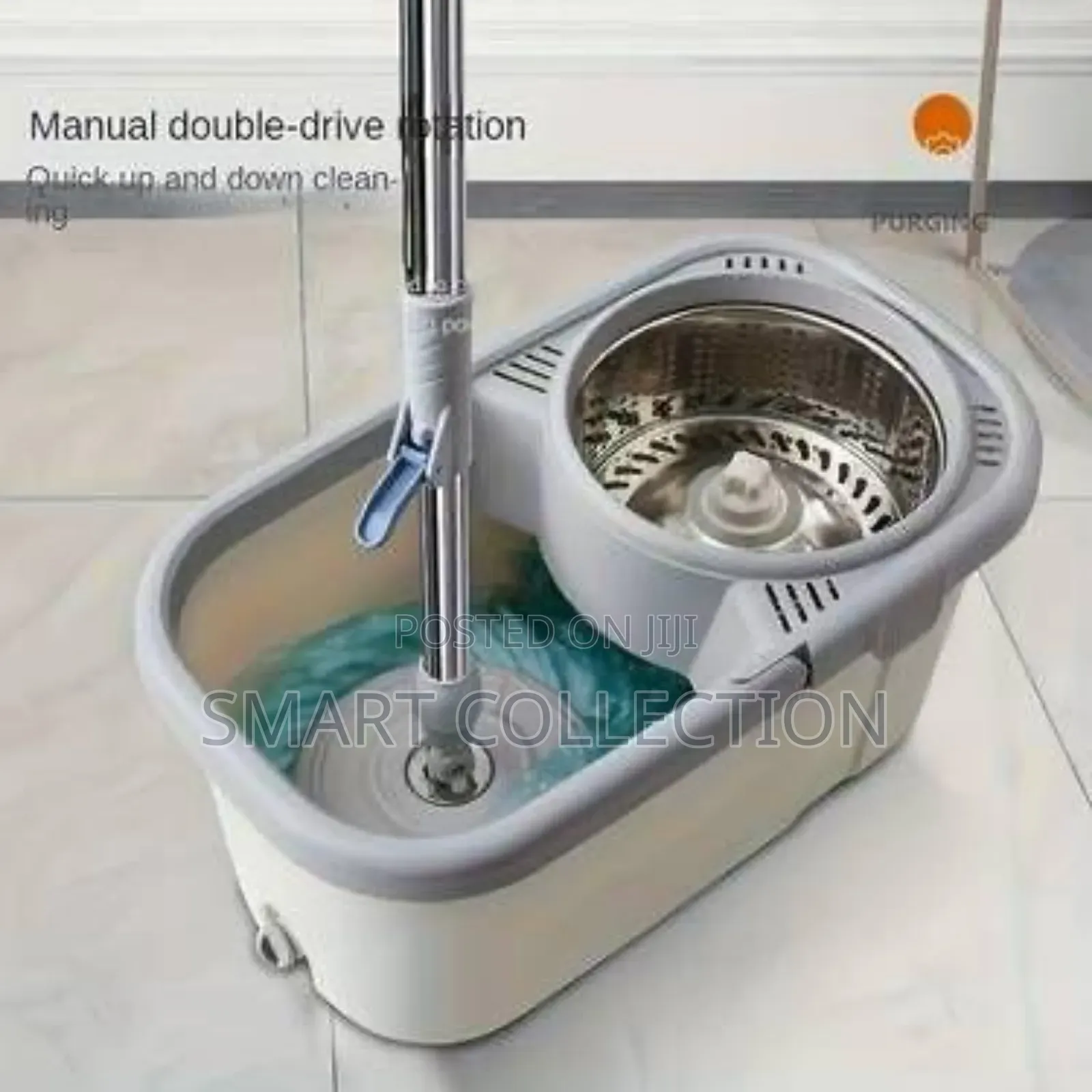 Rotary Mop and Bucket W/ Stainless Steel Rotater