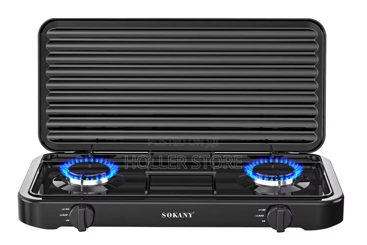 Jiko La Gas Lenye Mfuniko ( Two Stoves )