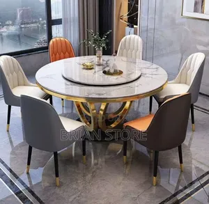 Dinning Set With 6 Chairs Round Shaped Table