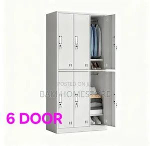 Premium 6-Door Metal Staff Locker With Hanging Space