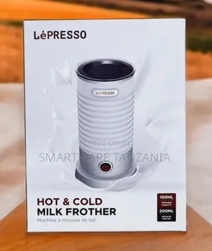Lepresso Hot Cold Milk Frother 100ml Frothing 200ml Heating White