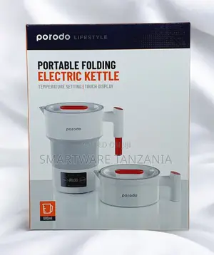 Porodo Portable Folding Electric Kettle 600ml - Touch Display