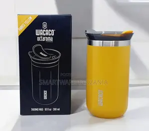 Wacaco Octaroma Lungo Thermo Mug 300ml - Amber Yellow, 10 Fl Oz