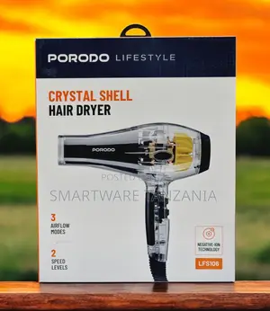 Porodo Crystal Shell Hair Dryer Lfs106 - Negative Ion, 3 Airflow