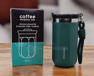 Coffee Healthy Life Tumbler 350ml - Vacuum Insulated, Teal Green