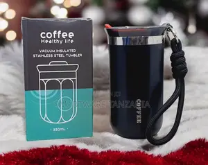 Coffee Healthy Life Tumbler 350ml - Vacuum Insulated, Black