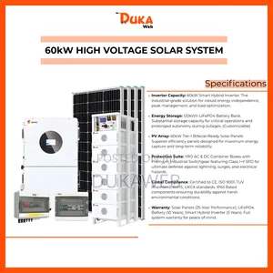 60kw High Voltage Solar System - 120kwh Battery 60kw Inverter Panels