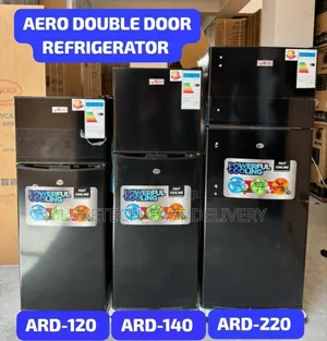 Aero Double Door Fridge 220 Litres (Black)