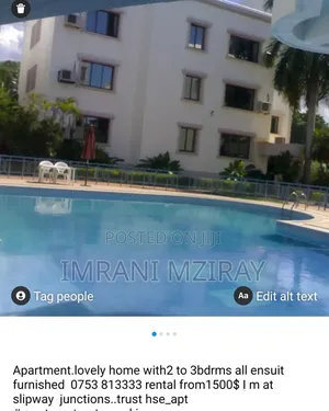 Furnished 3bdrm Apartment in Masaki for rent