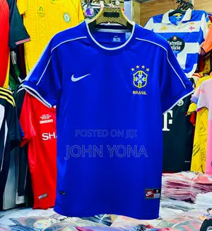 Brazil 1998 Away Retro Football Jersey in Blue