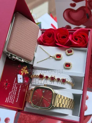 New Cassio Gold and Red Classic Valentine Set for Women's