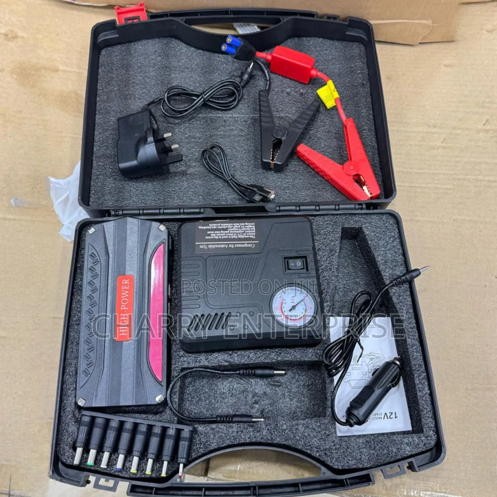 Multifunction 3 in 1 Car Jump Starter Air Compressor Emergency Kit