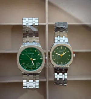 Gucci Couple Watches Silver and Green