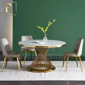 Luxury Marble Topround Dining Tableset With 6 Chairs |Meza Ya Chakula