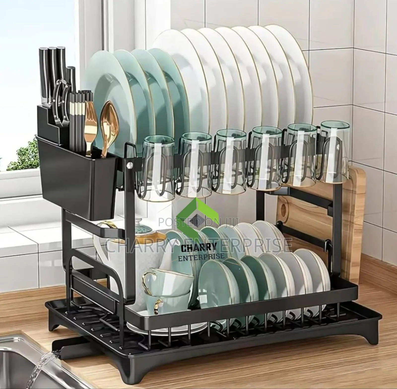 Multifunctional Two Tier Dish Drying Kitchen Rack Stendi Ya Vyombo