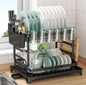 Multifunctional Two Tier Dish Drying Kitchen Rack Stendi Ya Vyombo