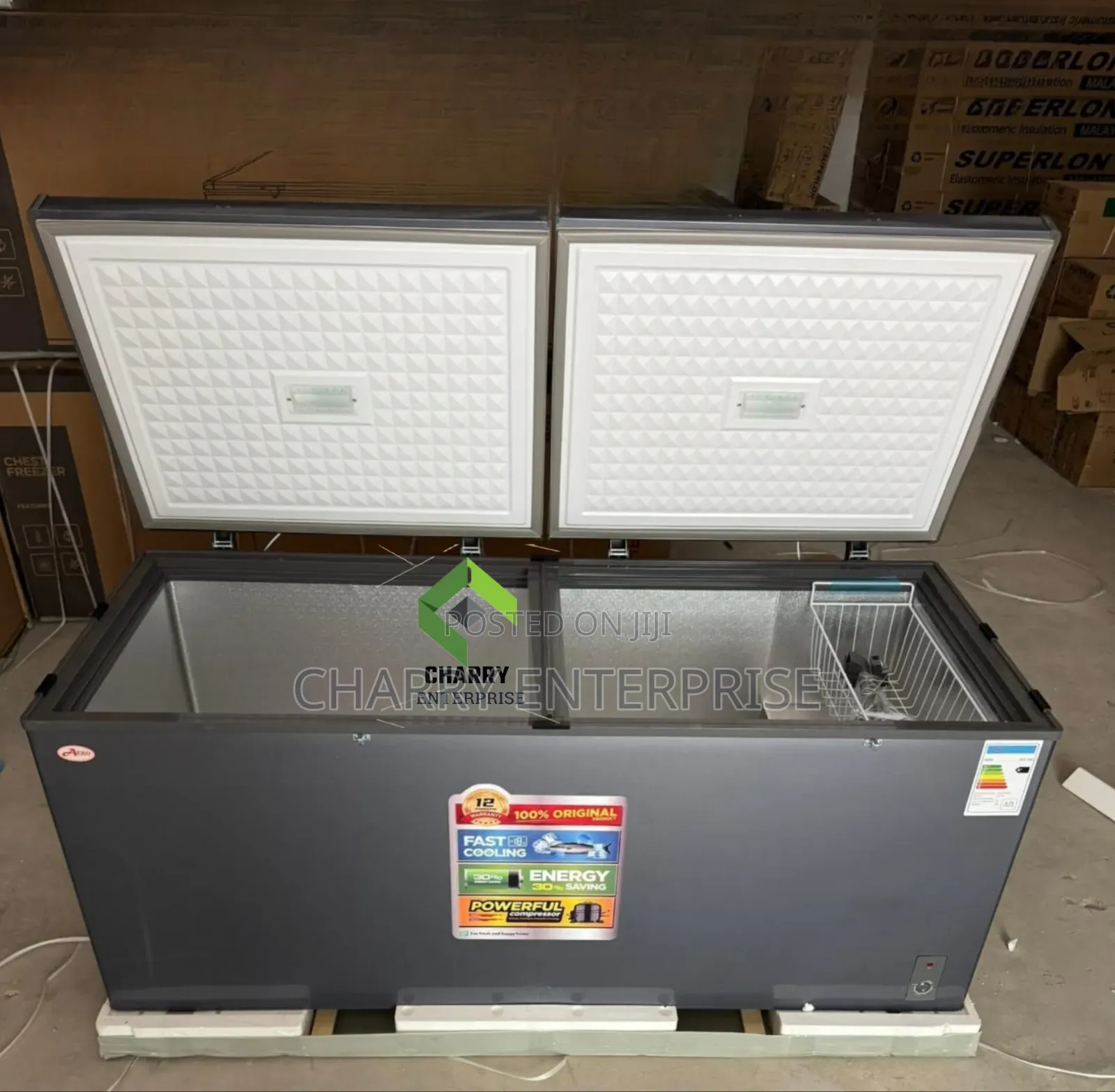 Aero Double Door Chest Freezer 700l Powerful Acf-700 for Butcher Etc