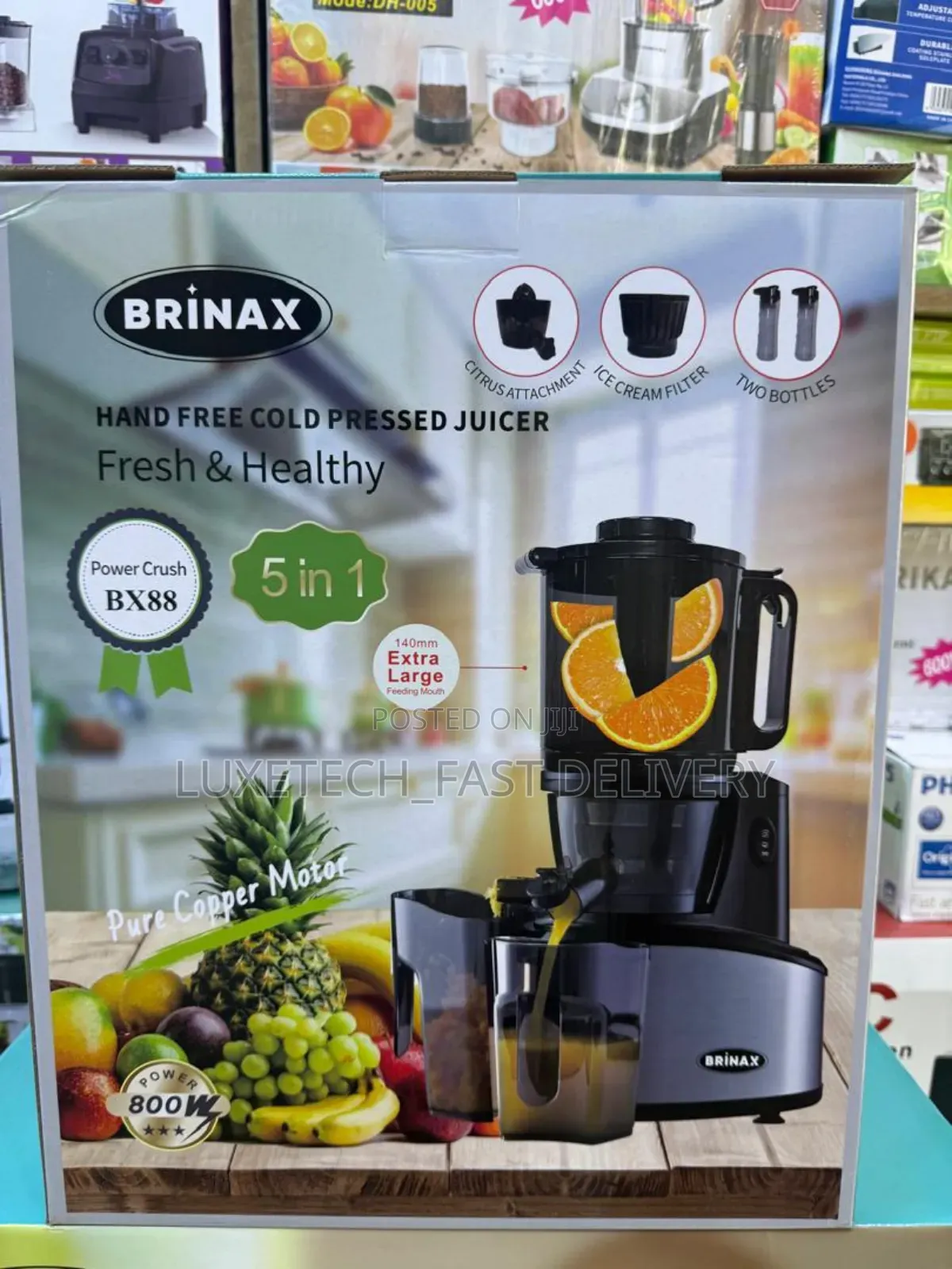 Brinax Power Crush Bx88 5-in-1 Hand Free Cold Pressed Juicer