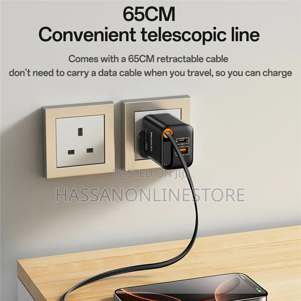 Yesido Yc145 Uk Plug 40w Fast Gan Charging Adapter