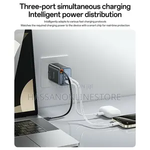 Yesido Yc146 Uk Plug 67w Gan Charger With Retractable Type C Cable