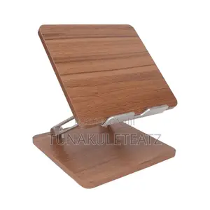 Wooden Laptop Stand – Adjustable (Deep Wood Finish)