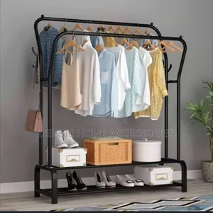 Freestanding Double Rod Garment Rack