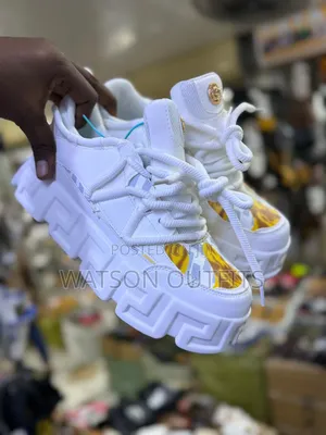 Men's Leather Sneaker Shoes Versace Brand Typically Two Colours Ķ