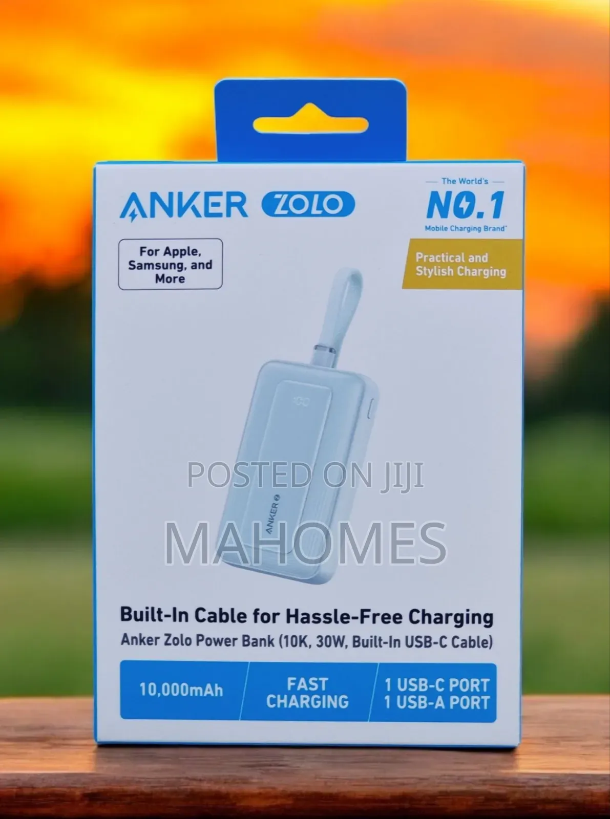 Anker Zolo Powerbank With Built- In Usb-C Cable