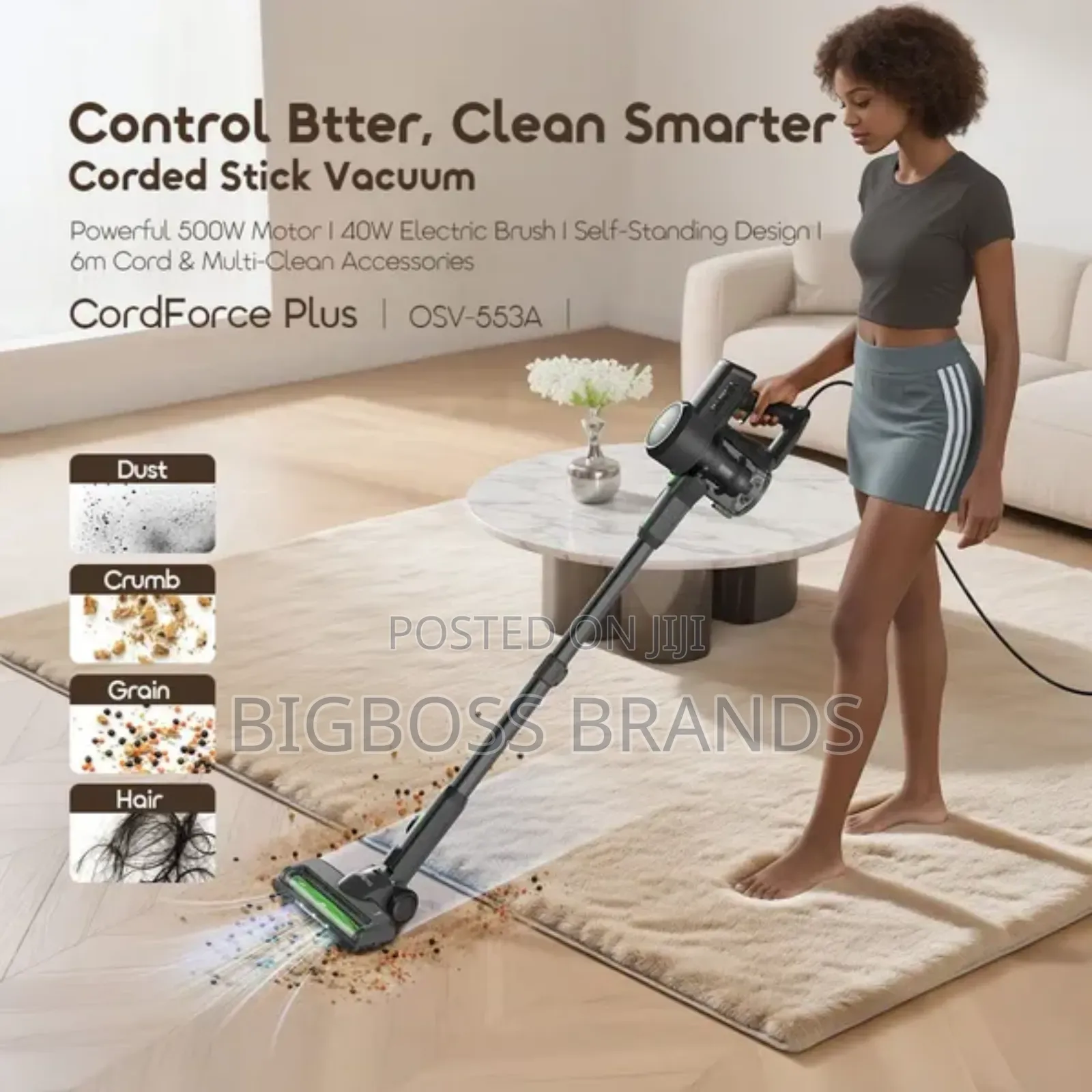 Oraimo Cordforce Plus Corded Stick Vacuum 500w Motor Osv252a