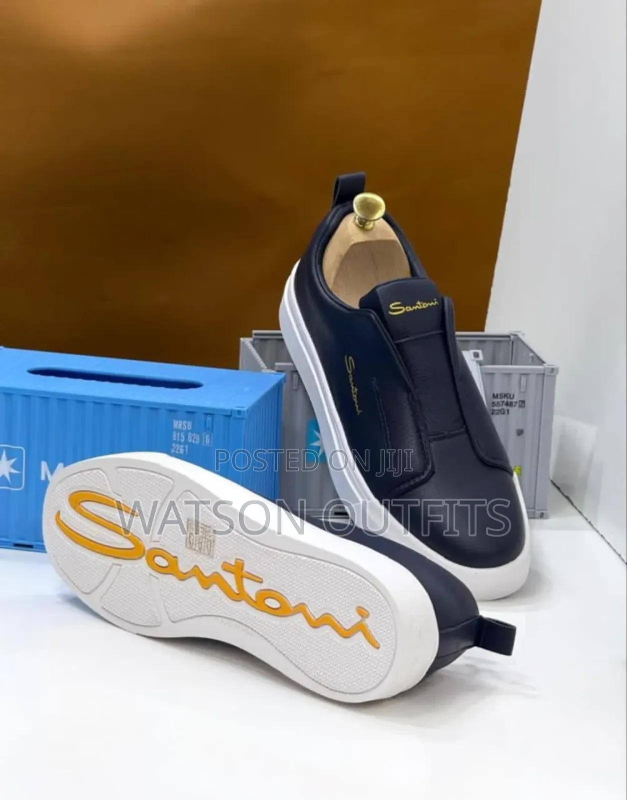Men's Leather Shoes Santoni Brand New Stylishly Made