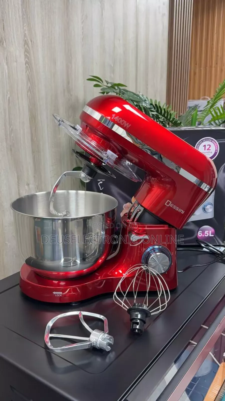 Dessin Stand Mixer 6.5 Litre . Power 1400w . Black Red