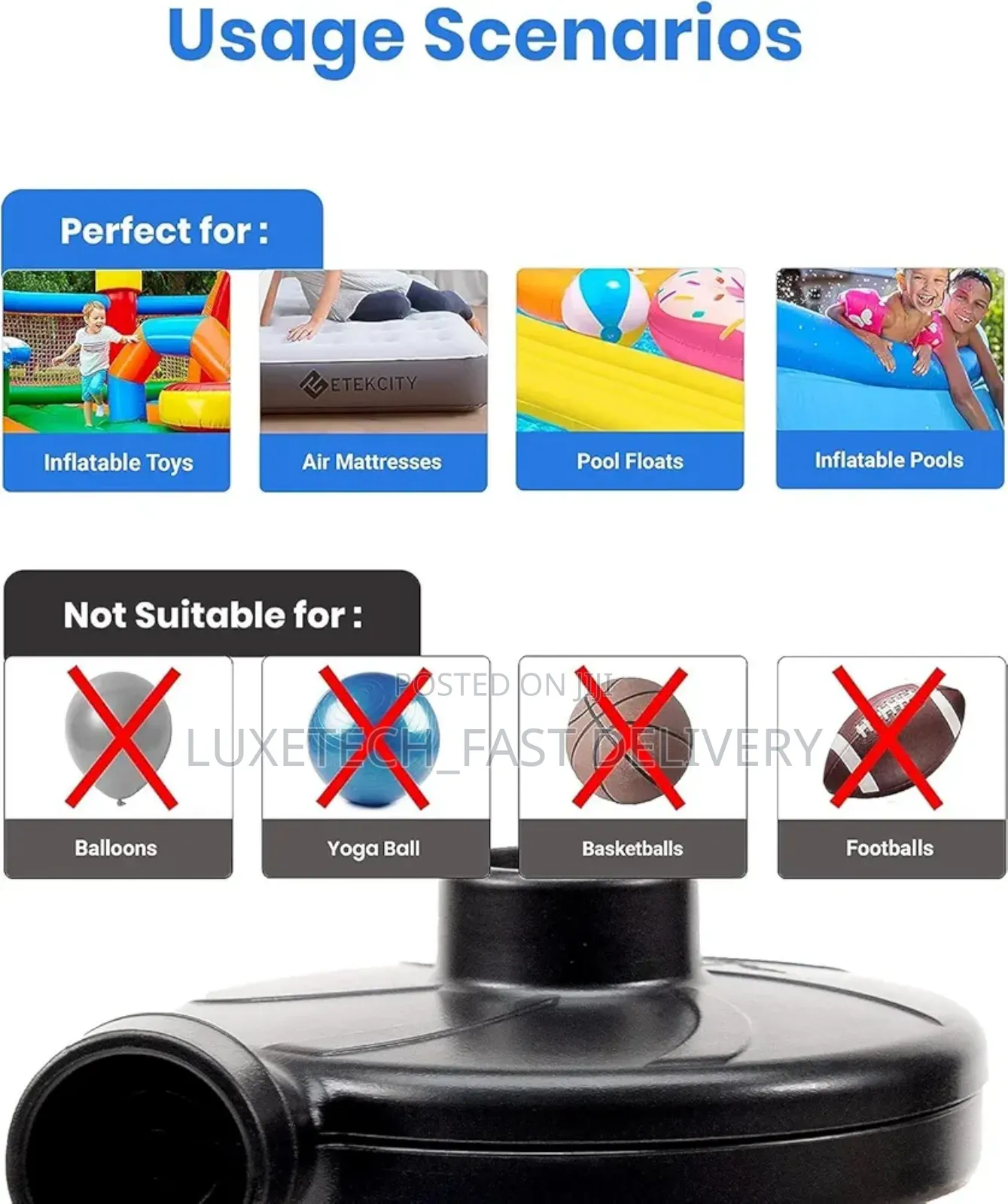 Quick Electric Air Mattress Pump