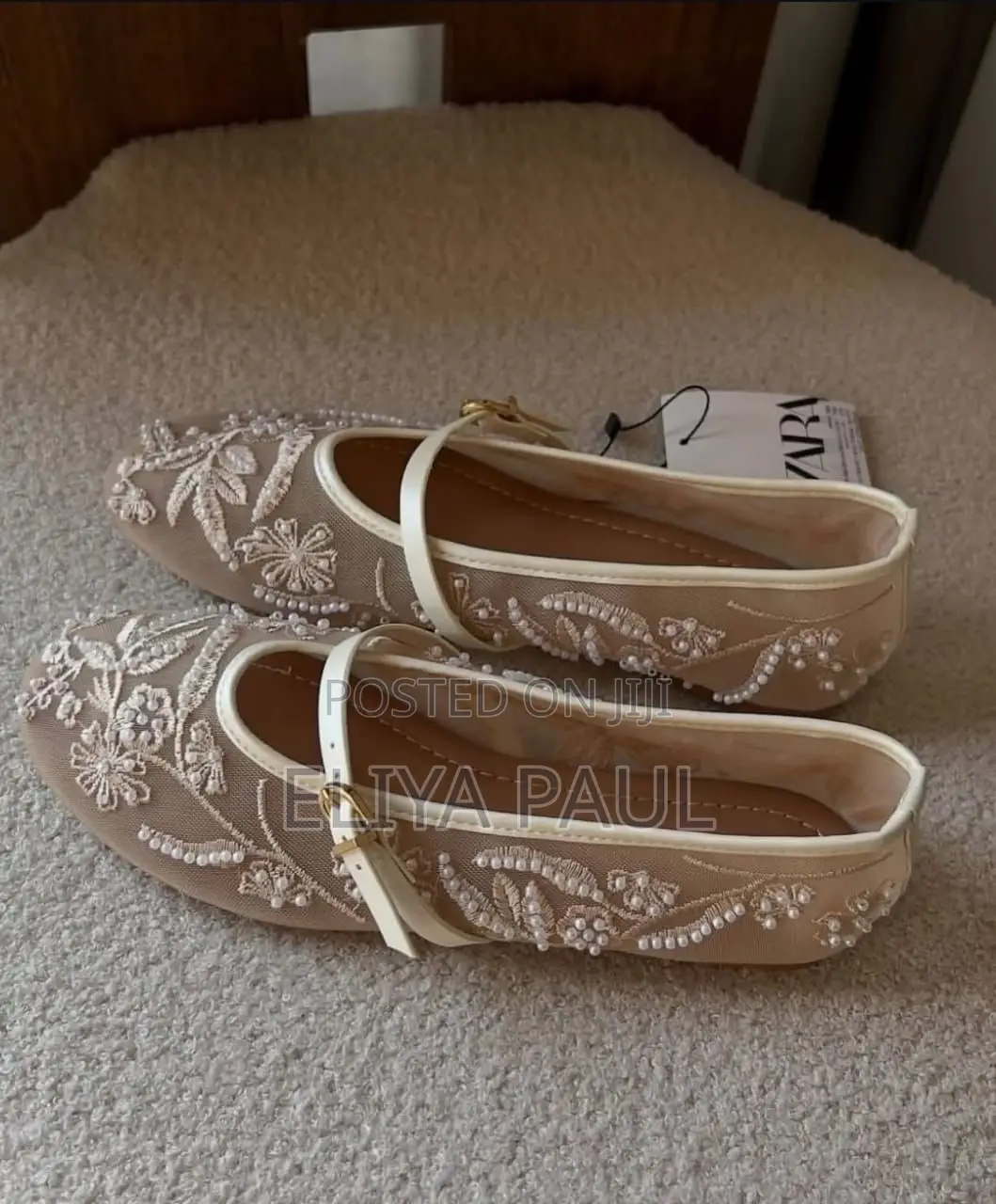 Zara Embroidered Pearl Mesh