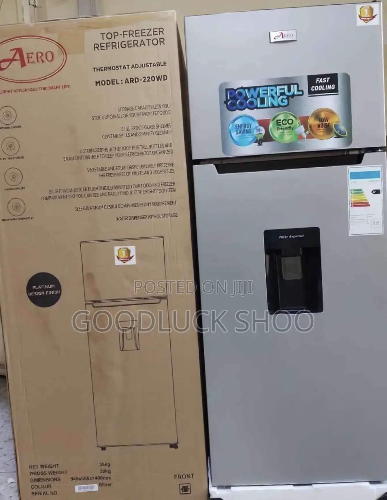 Aero Double Door Refrigerator With Water Dispenser 220l (Ard-220wd)