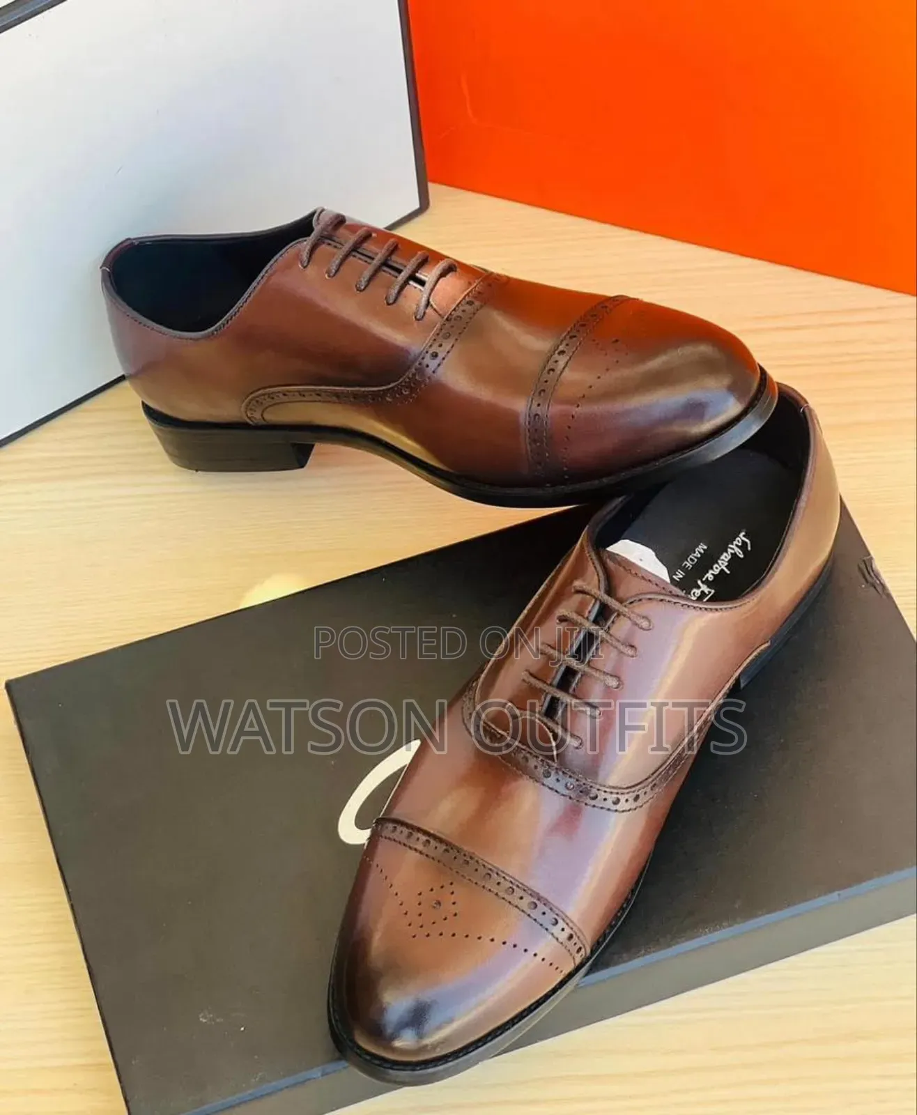Men's Leather Shoes Salvatore Feragamo Brand New Very Top