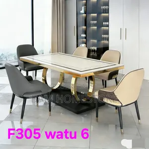 Luxury Marble Dining Table Set F305 (6 Seater) - Meza Ya Chakula Watu6