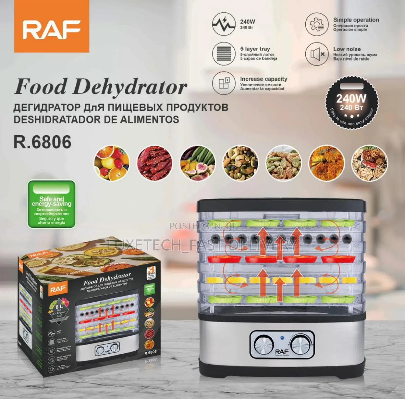 Raf Food Dehydrator 5-Layer Tray R.6806