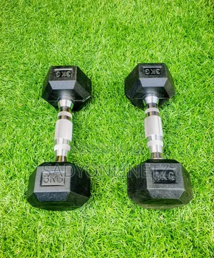 Hexagon Rubber Dumbbell 3kg