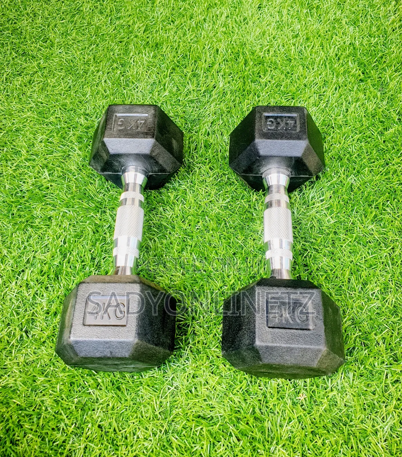 Hexagon Rubber Dumbbell 4kg