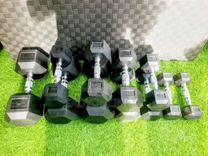 Hexagon Rubber Dumbbell 6kg