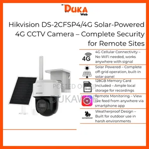 Hikvision Ds-2cfsp4/4g Solar-Powered 4g CCTV Camera With 128gb Card